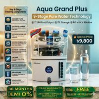 Aqua Grand Plus Premium Advanced Multi-9Stage RO + UV + Alkaline Water Purifier System