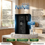 Aqua Nine Water Purifier RO+UV+UF Active Copper+Bio-Alkaline +TDS Control+UV Purified Water with digital display