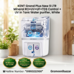 KENT Grand Plus New 9 LTR Mineral RO+UV+UF+TDS Control + UV in Tank Water purifier, White