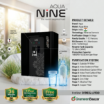 Aqua Nine Water Purifier RO+UV+UF Active Copper+Bio-Alkaline +TDS Control+UV Purified Water with digital display
