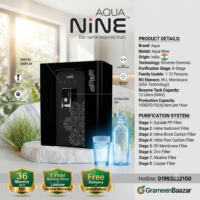 Aqua Nine Water Purifier RO+UV+UF Active Copper+Bio-Alkaline +TDS Control+UV Purified Water with digital display