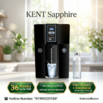 KENT Sapphire- RO Water Purifier|RO+UF+Inline UV+Alkaline+TDS Control+UV LED in Tank |Fully Automatic On & OFF Operation|.0001 Micron RO Membrane|20 LPH|8L| Ideal For Borewell/Tanker/Municipal Wate